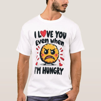 Camiseta Eu te amo mesmo quando estou com fome
