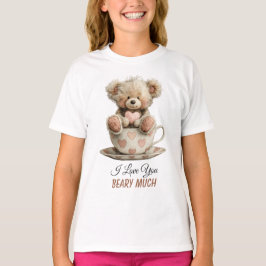 Camiseta Eu Te Amo Muito em Cartão Postal de Xícara