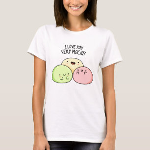 Camiseta Eu Te Amo Muito Mochi Comida Engraçado