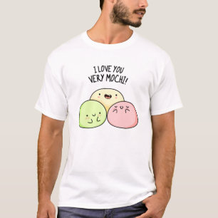 Camiseta Eu Te Amo Muito Mochi Comida Engraçado