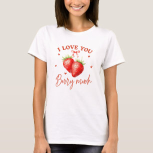 Camiseta Eu Te Amo Muito - Namorados Engraçado De Morango