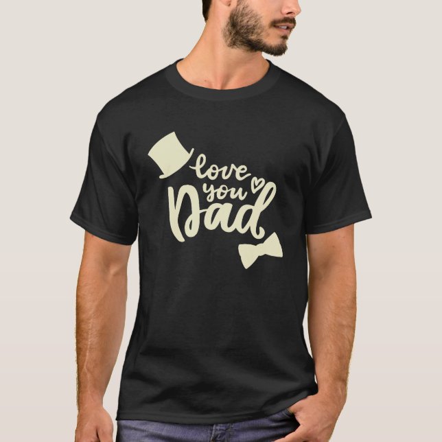 Camiseta eu te amo pai preto e branco (Frente)