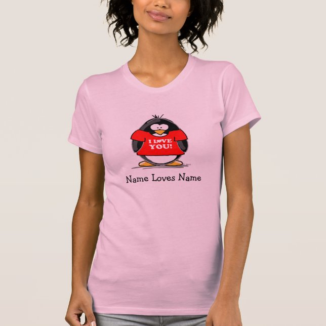 Camiseta Eu te amo pinguim (Frente)