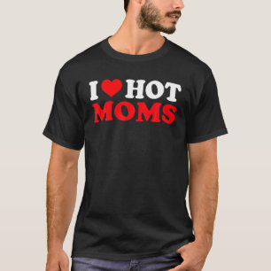 Camiseta Eu Te Amo Quentes Mães Coração Vermelho Retro E
