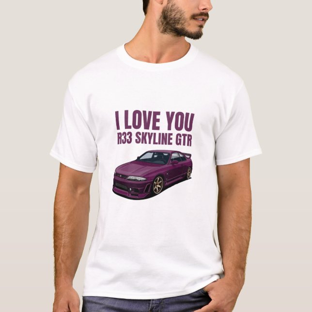 Camiseta Eu te amo R33 Skyline GTR (Frente)
