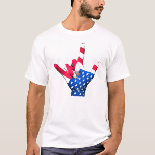 Camiseta Eu te amo t-shirt da bandeira dos EUA