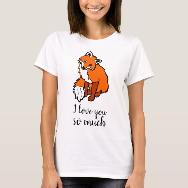 Camiseta Eu te amo tanto fox vermelha, elegante (Frente)