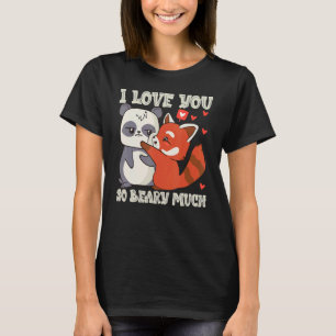Camiseta Eu Te Amo Tão Bastante Vermelho Panda Casal 1