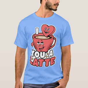 Camiseta Eu Te Amo Um Café Latte Coração Latte Cute Valenti