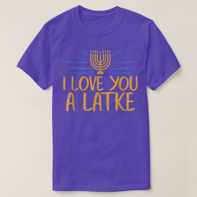 Camiseta Eu Te Amo Um Chão Judeu Engraçado Hanukkah Chanu (Frente do Design)