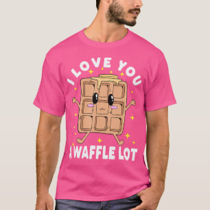 Camiseta Eu Te Amo Um Waffle Lot Kawaii Comida Waffle Pun