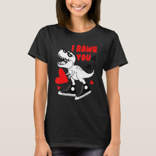 Camiseta Eu Te Choro Dinossauro Bonito Do Coração Dia de os