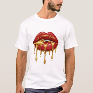 Camiseta Eu Te Desejo - Lábios com Gotejamento Dou