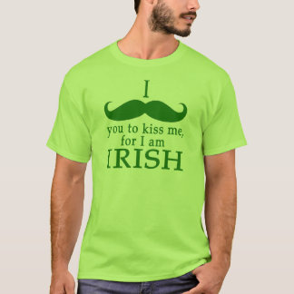 Camiseta Eu te dou o bigode para me beijar, eu sou irlandês