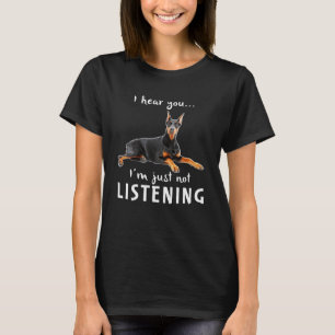 Camiseta Eu te escuto, ele não escuta, Funny Doberman