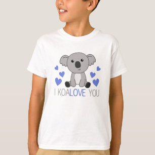 Camiseta Eu Te Koalove Koala Bonita Com Animais Corações