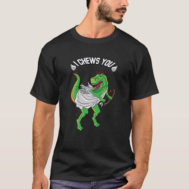Camiseta Eu Te Oculto Rex Dinossaur Dino Heart Valentin (Frente)