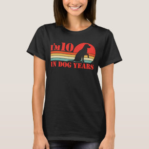 Camiseta Eu tenho 10 anos em Cachorro anos 70 aniversário V