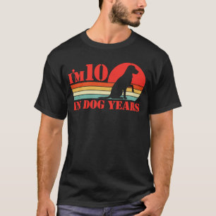Camiseta Eu tenho 10 anos em Cachorro anos 70 aniversário V