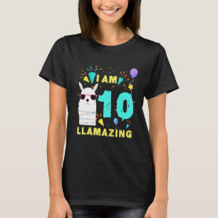 Camiseta Eu Tenho 10 Anos Llamparelhando Llama 10º Aniversá