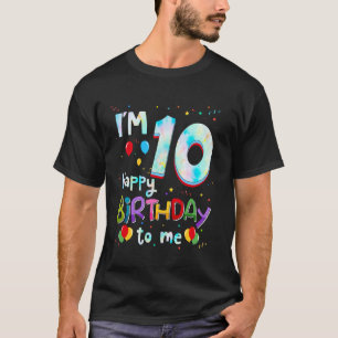 Camiseta Eu tenho 10 Feliz Aniversário Para Mim Menino Meni