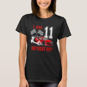 Camiseta Eu tenho 11 Aniversário, Carro de Corrida 11 anos,