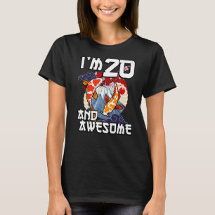 Camiseta Eu tenho 20 anos e incrível carpa japonesa Koi Fis