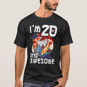 Camiseta Eu tenho 20 anos e incrível carpa japonesa Koi Fis