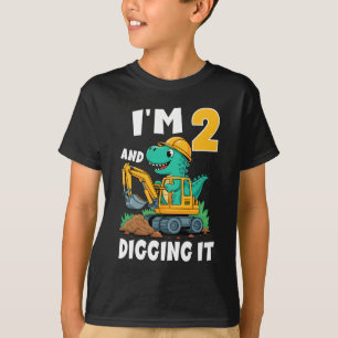 Camiseta Eu tenho 2 anos e escavo-o segundo aniversário Din