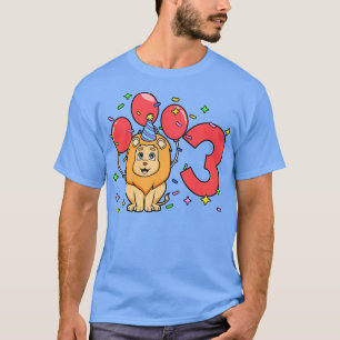 Camiseta Eu tenho 3 anos com aniversário de criança de leão