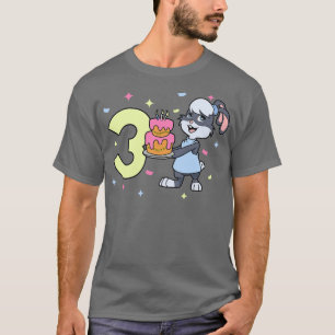 Camiseta Eu tenho 3 anos com bunny Girl aniversário de 3 an