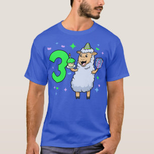 Camiseta Eu tenho 3 anos com uma menina de ovelha de 3 anos