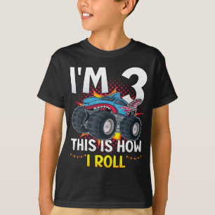 Camiseta Eu tenho 3 anos, é assim que eu faço o Monster Tru