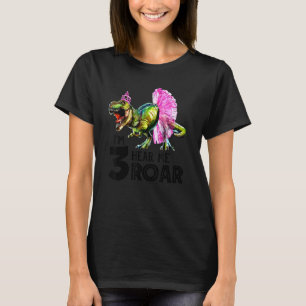 Camiseta Eu tenho 3 anos. Ouça-me Rex Dinossaur aniversário