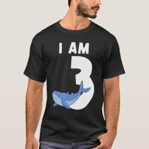 Camiseta Eu Tenho 3 Baleias Azuis Com 3 Anos