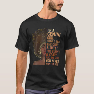 Camiseta Eu Tenho 3 Gemini Garota Zodiac Astrology Star Si