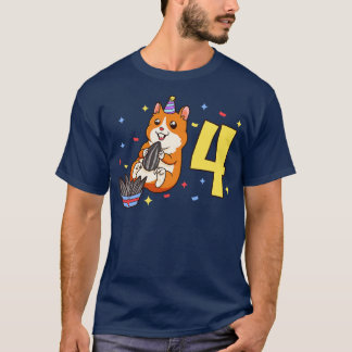 Camiseta Eu tenho 4 anos com aniversário de criança de hams