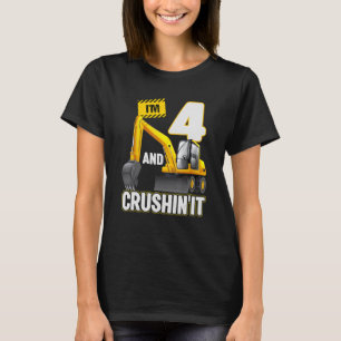 Camiseta Eu tenho 4 anos e escavando-o na Construção Escava