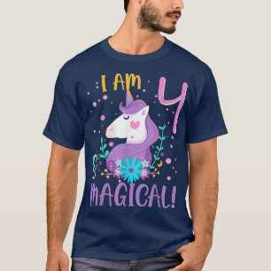 Camiseta Eu tenho 4 anos e magia corneta 4