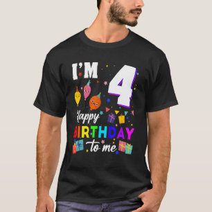 Camiseta Eu tenho 4 anos Feliz Aniversário Para Mim 4