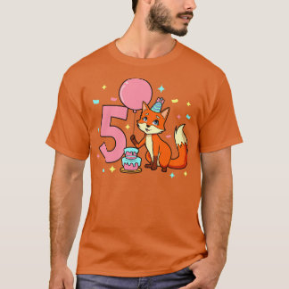 Camiseta Eu tenho 5 anos com raposas de aniversário de 5 an