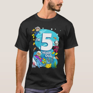 Camiseta Eu tenho 5 anos Ocean Scuba Diver Land Animal Bir