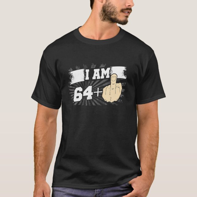 Camiseta Eu tenho 64 mais um meio-dia, 65 anos de idade. (Frente)