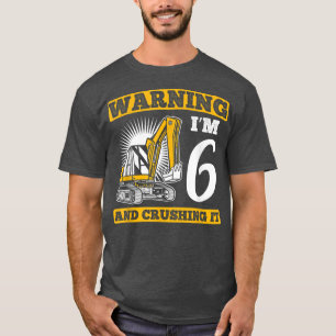 Camiseta Eu tenho 6 anos e esmago-o na construção de caminh