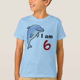 Camiseta Eu tenho 6 anos hoje (golfinho fofo)