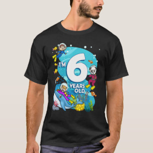 Camiseta Eu tenho 6 anos Ocean Scuba Diver Land Animal Bir