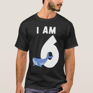Camiseta Eu Tenho 6 Baleias Azuis Com 6 Anos