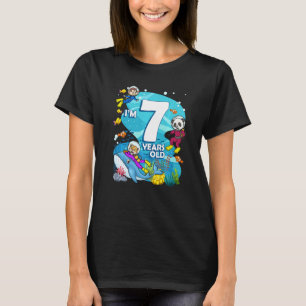 Camiseta Eu tenho 7 anos Ocean Scuba Diver Land Animal Bir