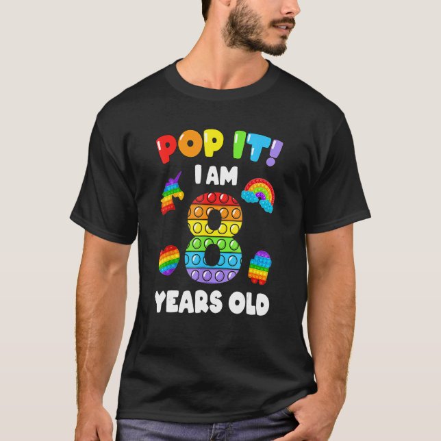 Camiseta Eu Tenho 8 Anos De Pop Para As Meninas 8º Aniversá (Frente)