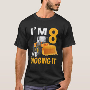 Camiseta Eu tenho 8 anos e escavo 8 meninos 8º aniversári